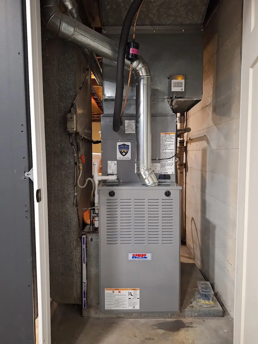 New Heil furnace with fresh venting in its closet