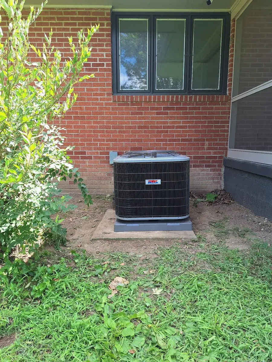 New outdoor unit installed in a yard